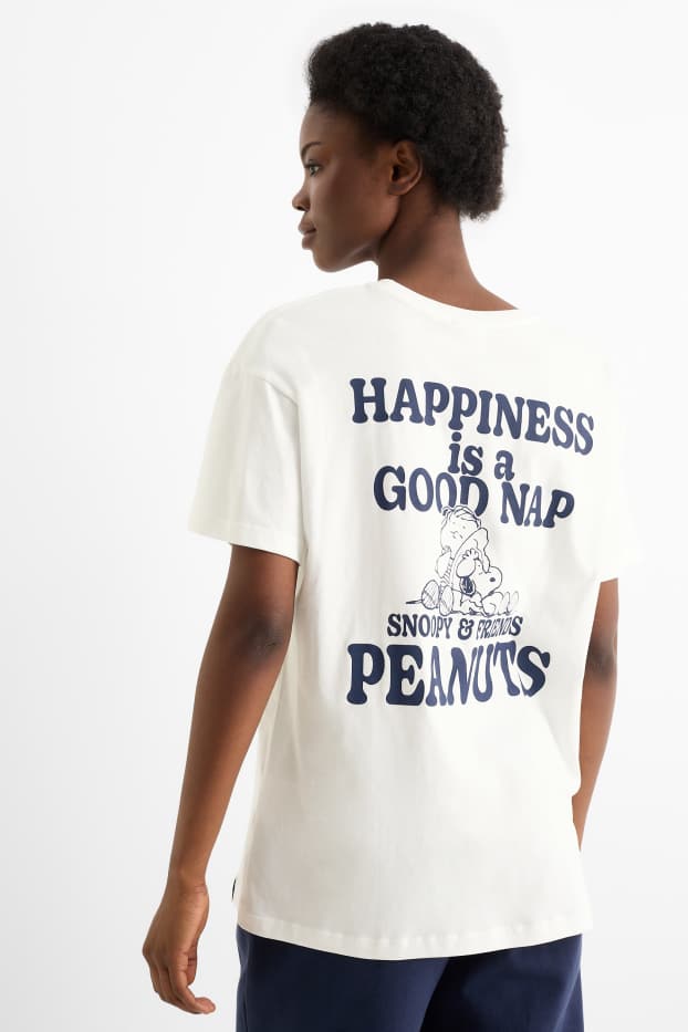 Femei - Tricou - supradimensionat - Peanuts - alb