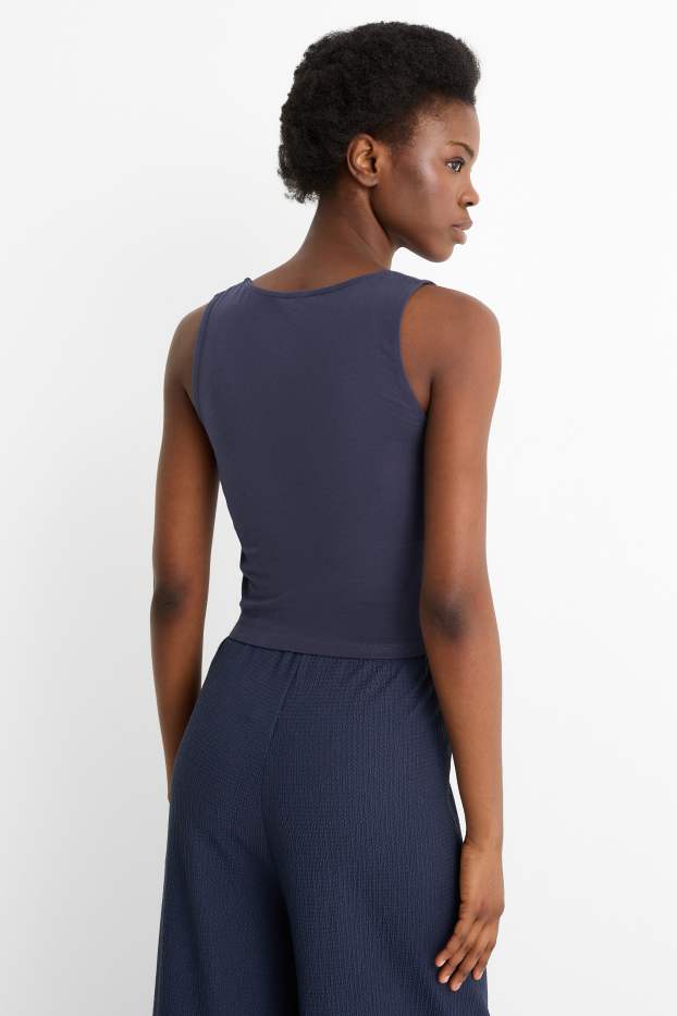 Damen - Crop Top - dunkelblau