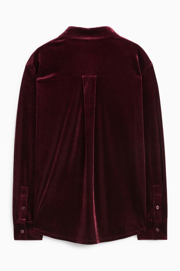 Dames - Satijnen blouse - bordeaux