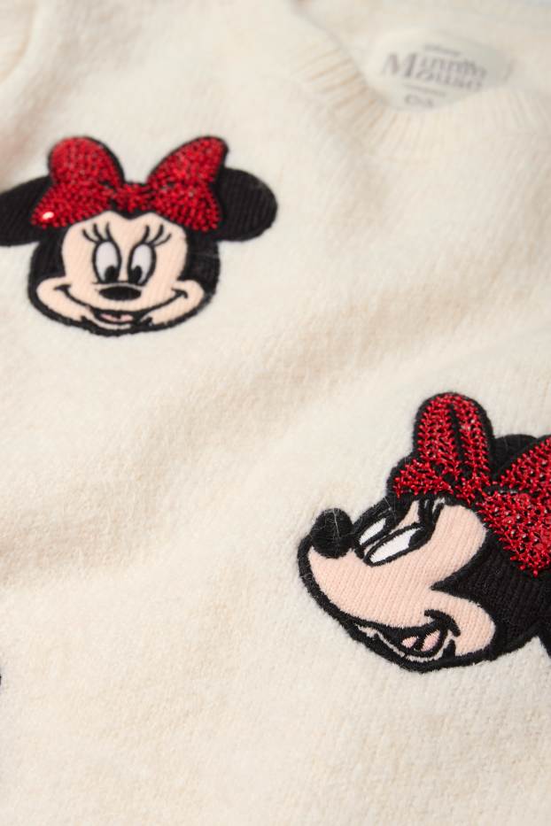 Kinderen: meisjes - Minnie Mouse - trui - crème wit
