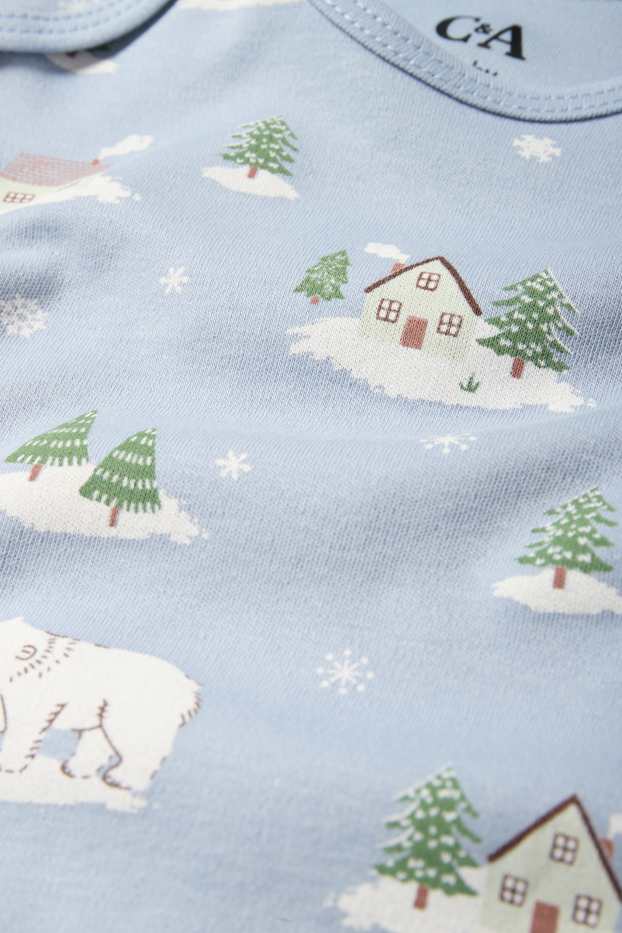 Baby Mädchen - Eisbär und Winter - Baby-Body - hellblau