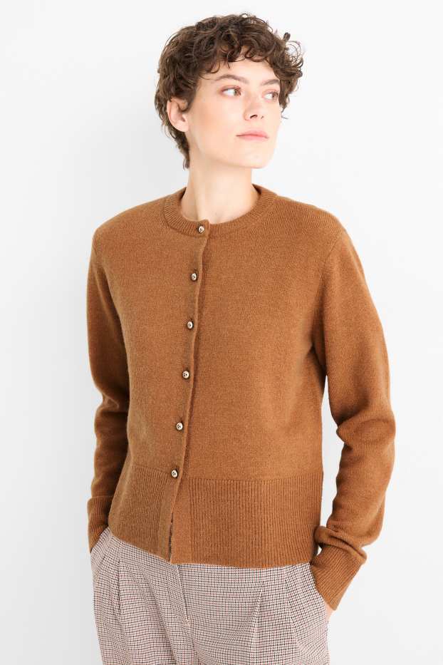 Damen - Strickjacke - hellbraun