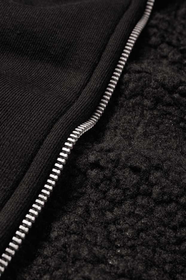 Men - Zip-through hoodie - black