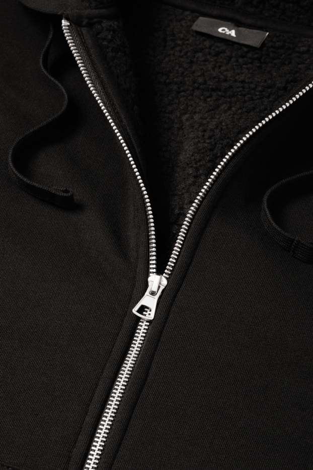 Men - Zip-through hoodie - black