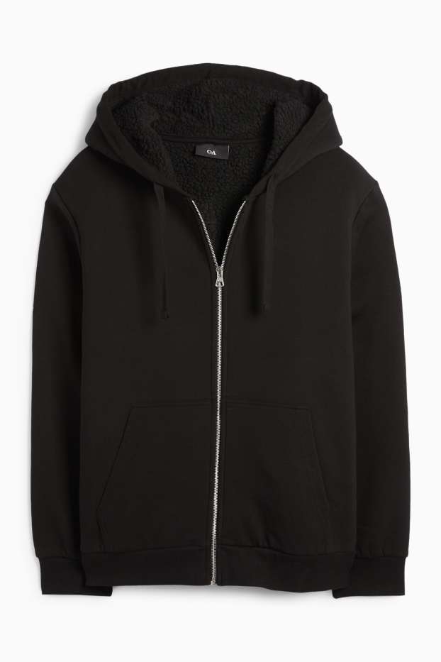 Men - Zip-through hoodie - black