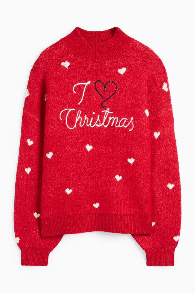 Femmes - Pull de Noël - I Love Christmas - rouge