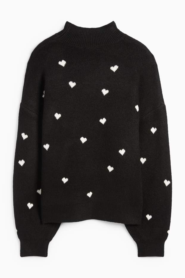 Femei - Pulover cu motive de Crăciun - I Love Christmas - negru