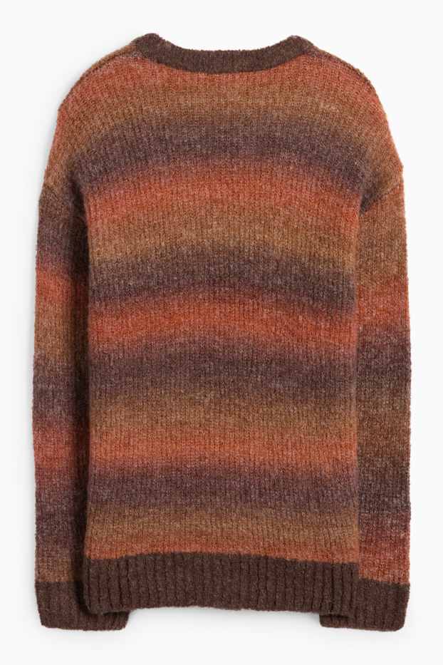 Kinder Buben - Pullover - gemustert - braun