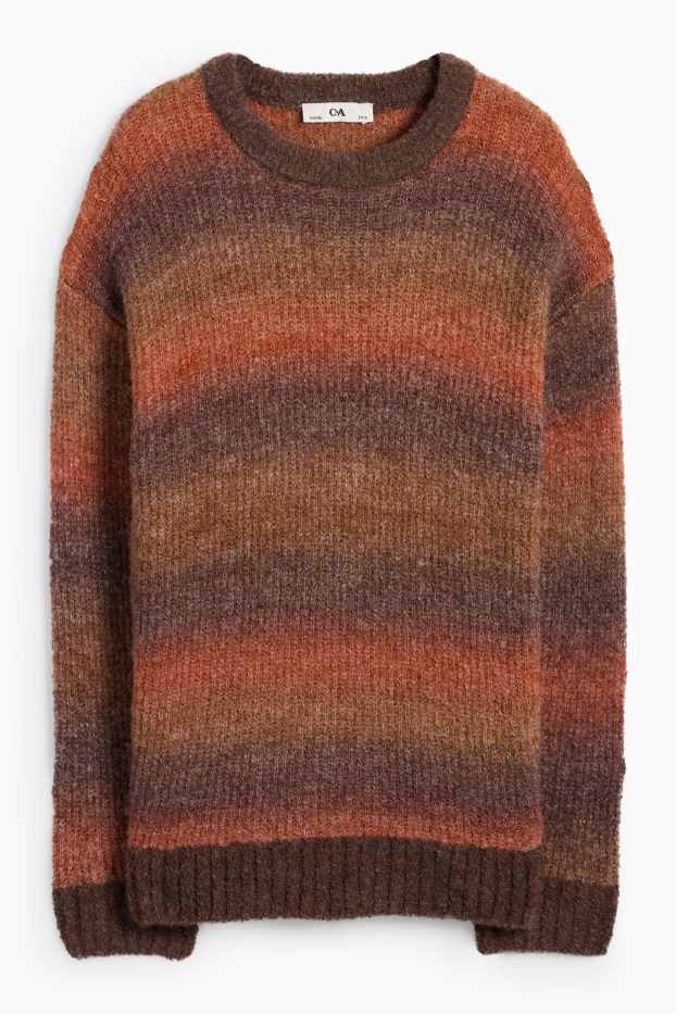 Kinder Buben - Pullover - gemustert - braun