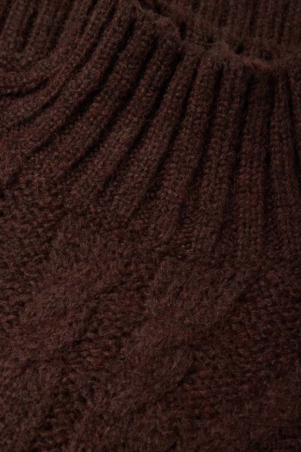 Mujer - Jersey crop - de ochos - marrón oscuro