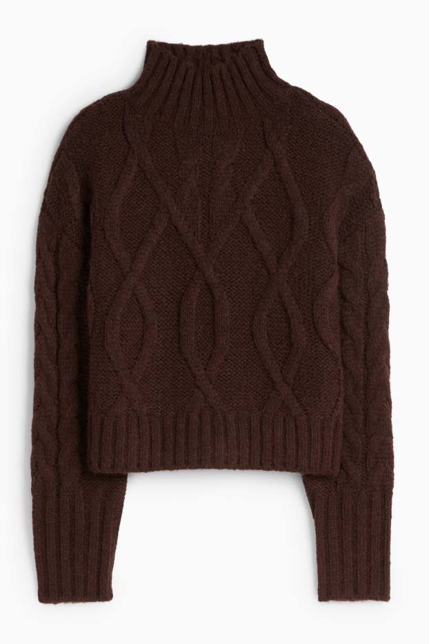 Mujer - Jersey crop - de ochos - marrón oscuro