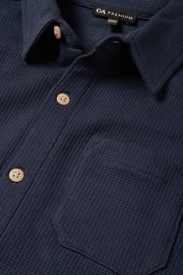 Enfants garçons - Chemise - texturée - bleu foncé