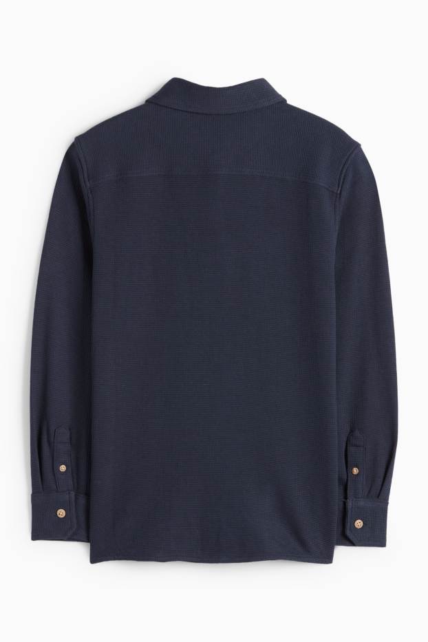 Enfants garçons - Chemise - texturée - bleu foncé