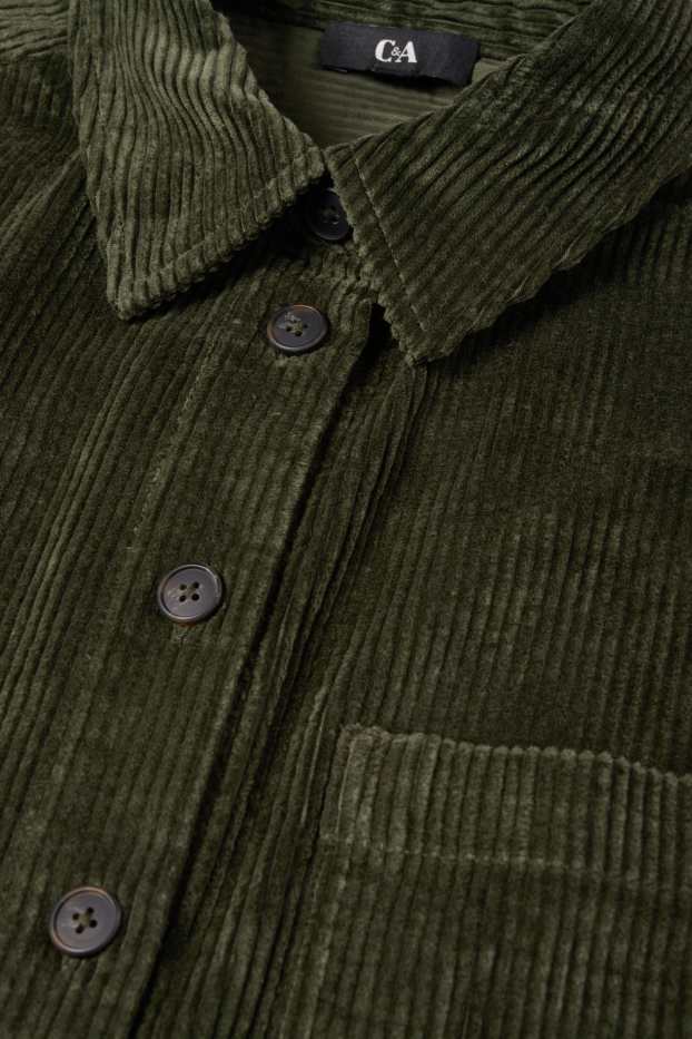 Damen - Cord-Bluse - dunkelgrün