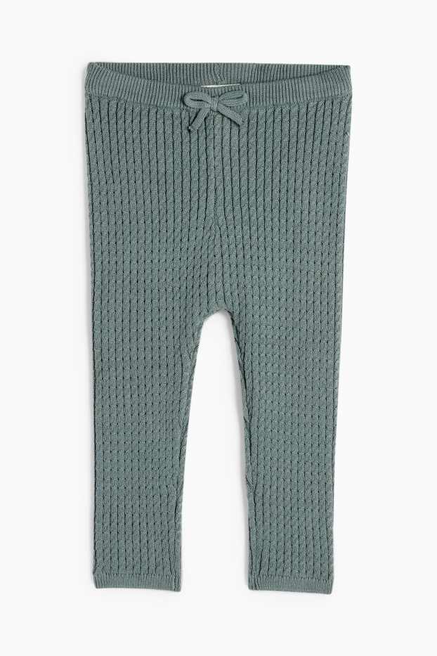Bébés filles - Leggings en maille pour bébé - motif tressé - vert