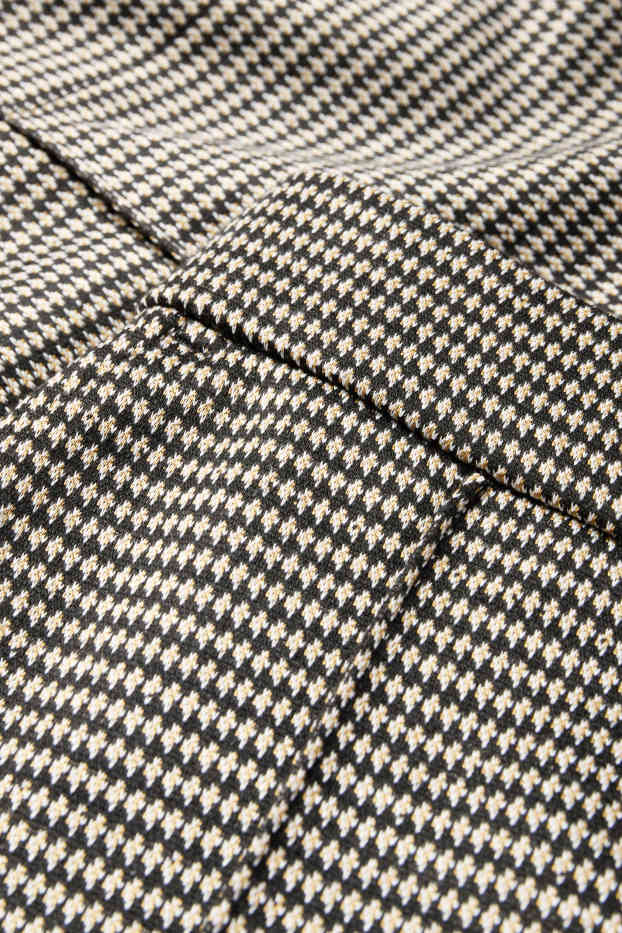 Femei - Pantaloni din jerseu - talie înaltă - wide leg - în carouri - negru / nej
