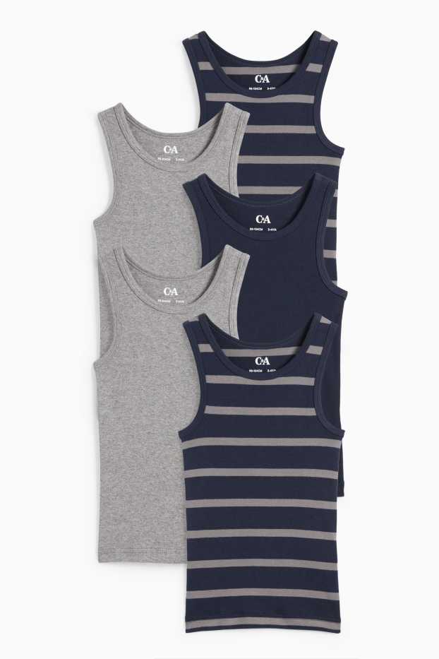 Kinder Jungen - Multipack 5er - Singlet - dunkelblau / grau