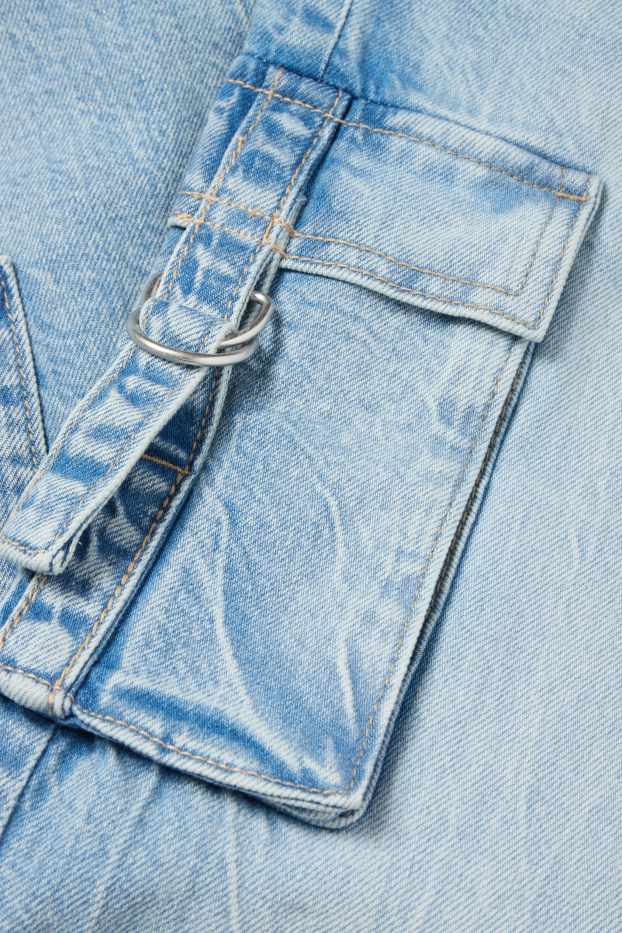 Kinder Mädchen - Cargo Jeans - helljeansblau