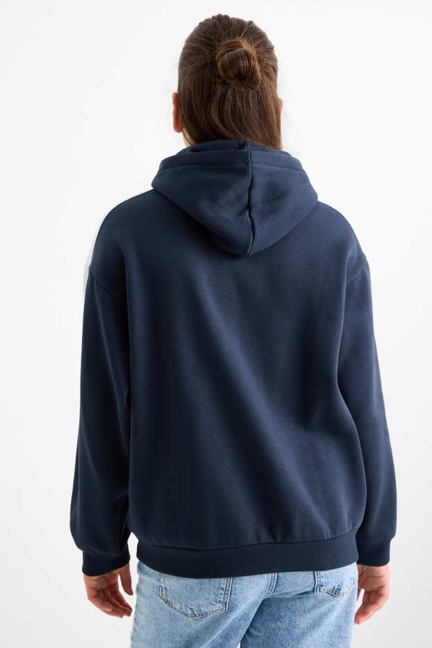 Bambine - Lilo & Stitch - felpa con cappuccio - blu scuro