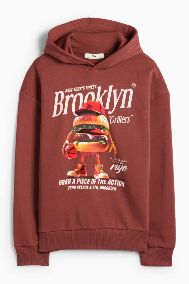 Kinderen: jongens - Burger - hoodie - roestbruin