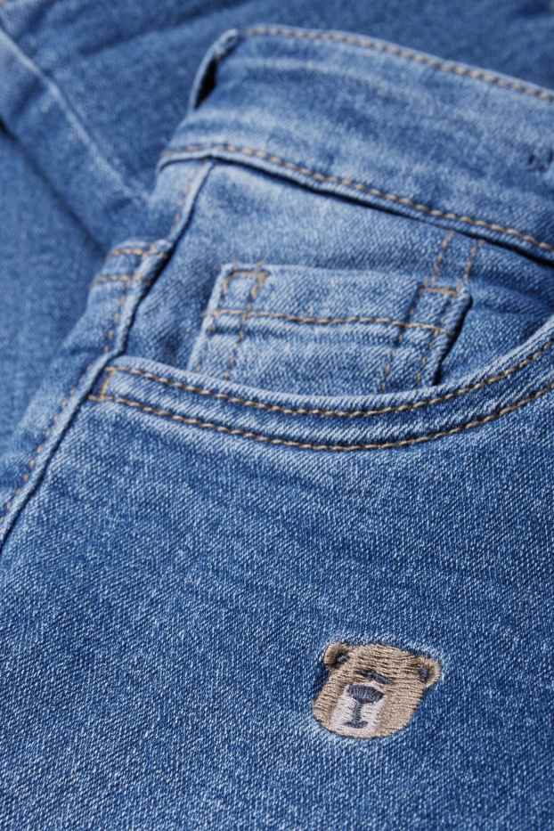 Kinderen: jongens - Wilde dieren - straight jeans - thermojeans - jeansblauw