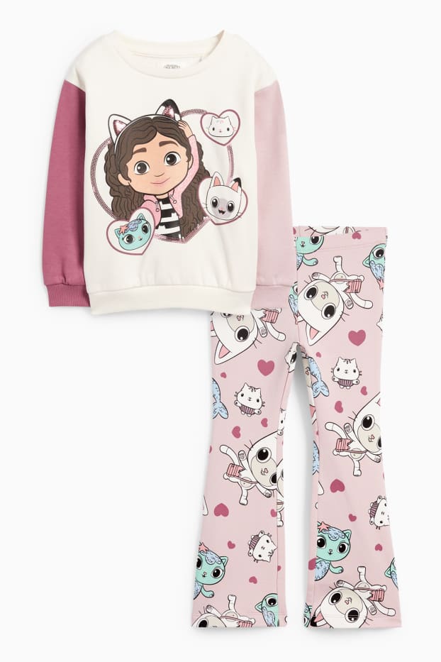 Kinderen: meisjes - Gabby’s poppenhuis - set - sweatshirt en flared legging - roze