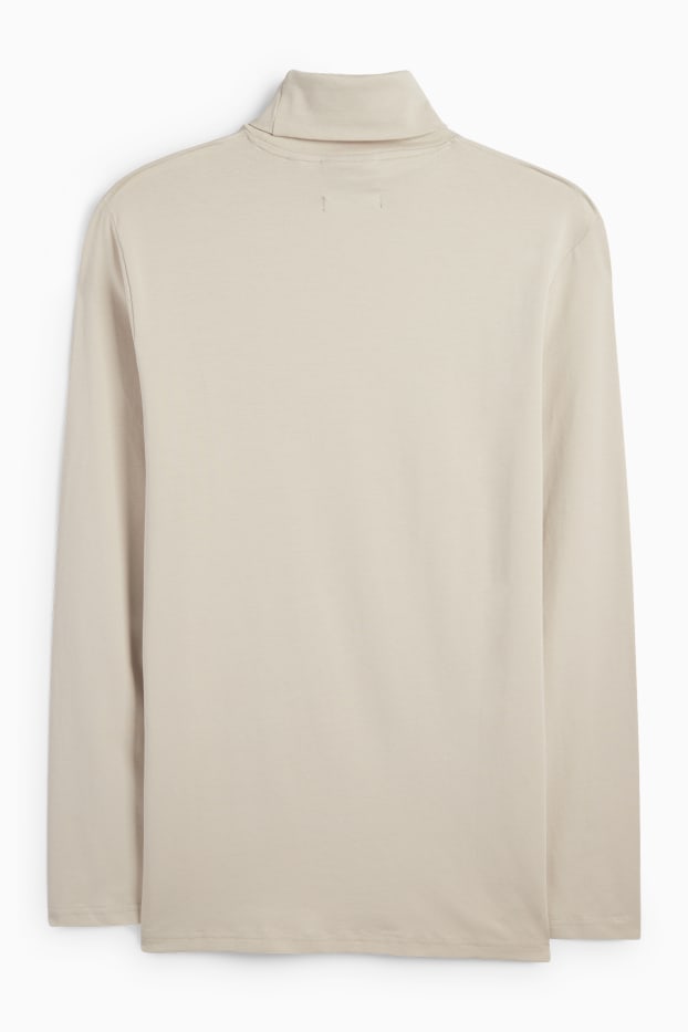 Men - Turtleneck top - taupe