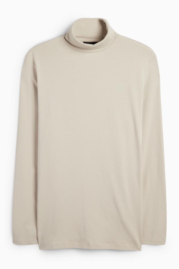Men - Turtleneck top - taupe