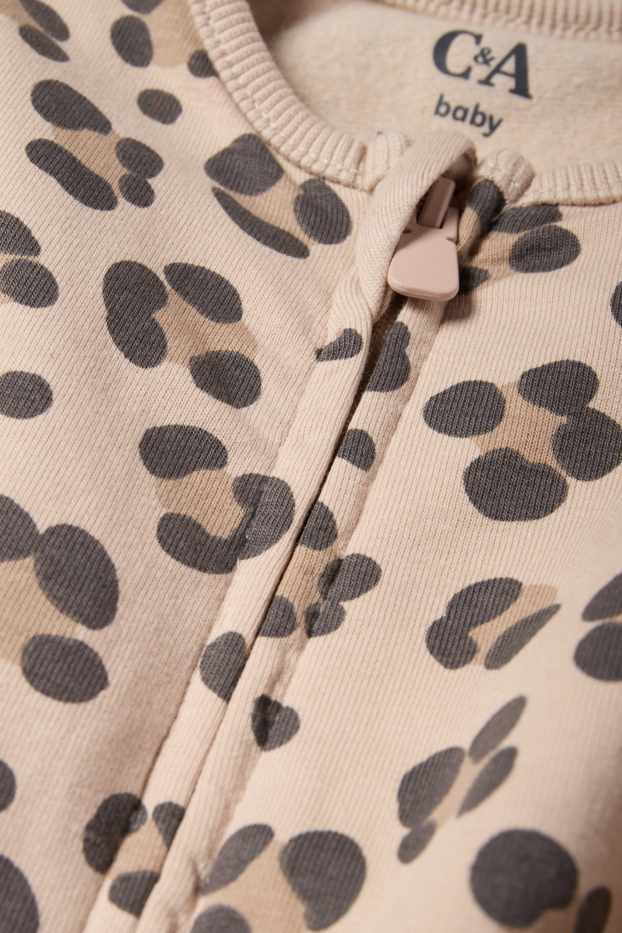 Baby Mädchen - Baby-Schlafanzug - gemustert - schwarz / beige