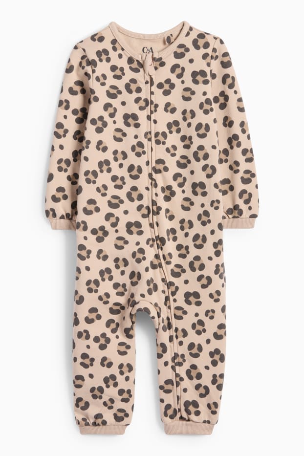 Baby Mädchen - Baby-Schlafanzug - gemustert - schwarz / beige