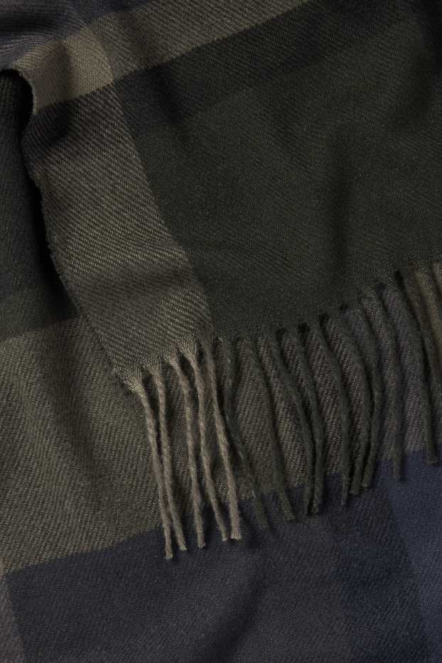 Heren - Sjaal - geruit - donkerblauw