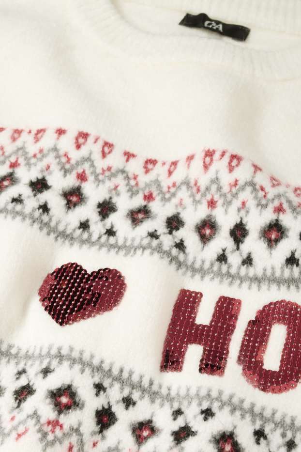 Damen - Weihnachtspullover - weiss