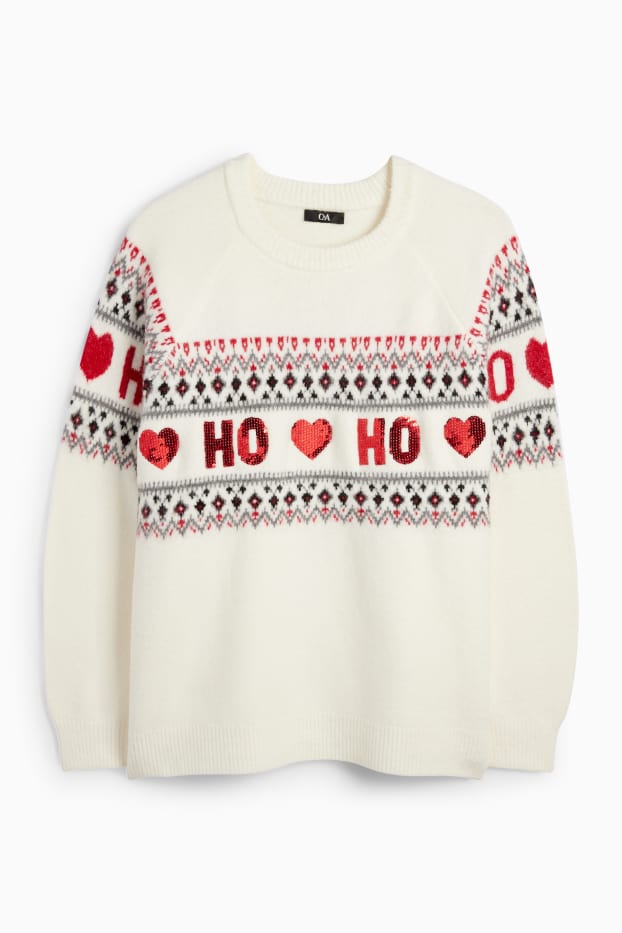 Damen - Weihnachtspullover - weiss