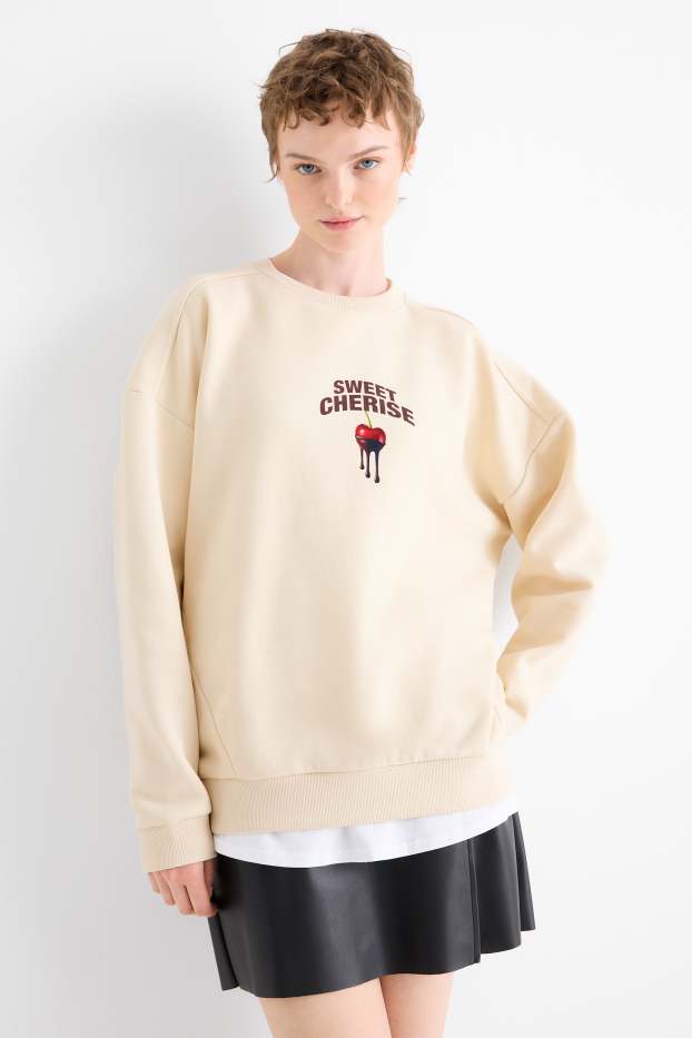 Damen - Sweatshirt - cremefarben