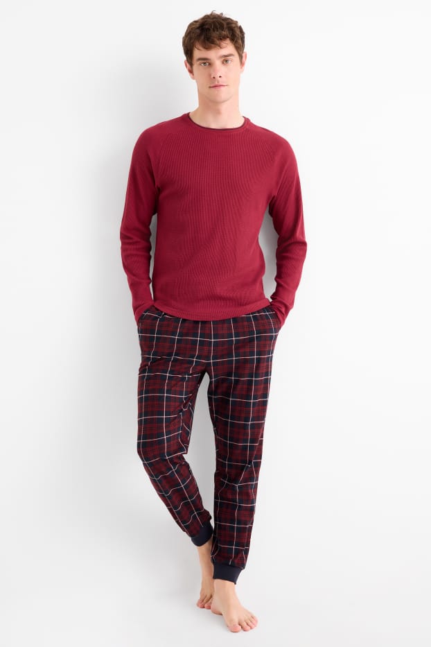Hommes - Pyjama - rouge foncé