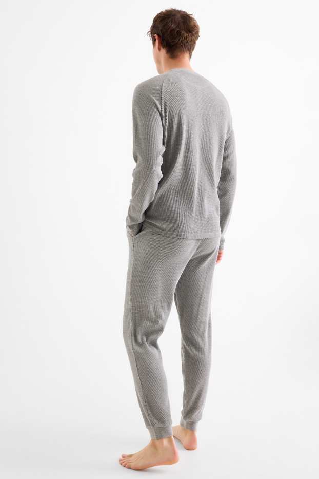 Hommes - Pyjama - texturé - gris