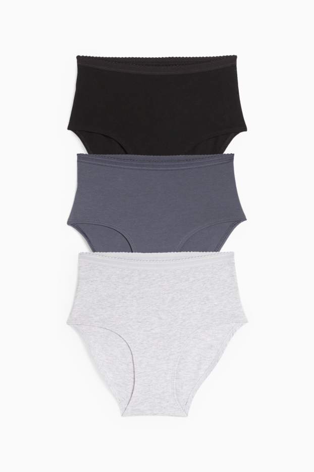 Dames - Set van 3 - slip - licht grijs-mix