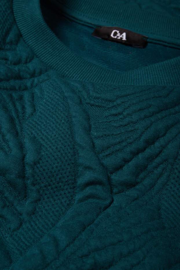Mujer - Sudadera - con textura - verde oscuro