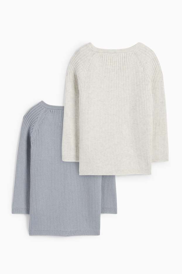 Baby Boys - Multipack of 2 - baby jumper - ribbed - gray
