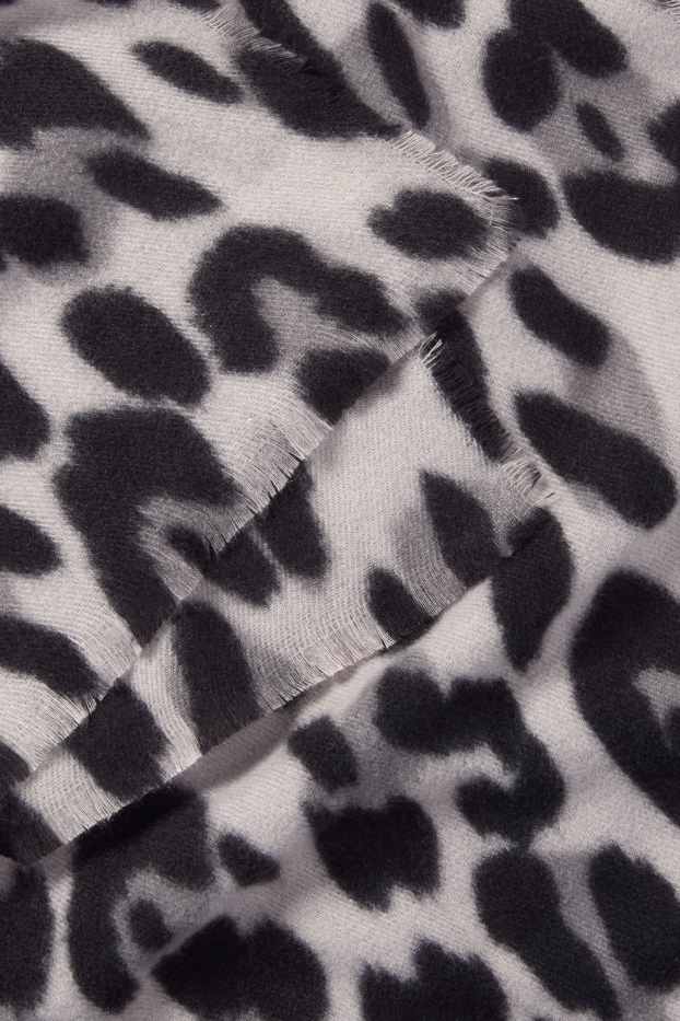 Women - Scarf - leopard print - black / gray