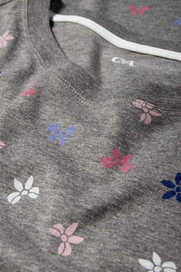 Women - Nightdress - patterned - gray