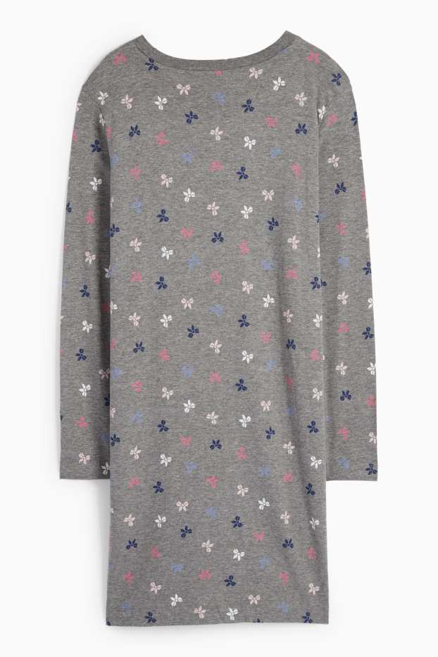 Women - Nightdress - patterned - gray