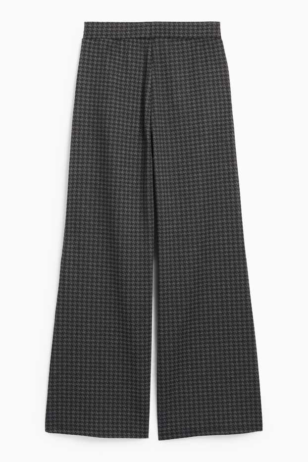 Kinder Mädchen - Jersey-Hose - kariert - schwarz / dunkelgrau