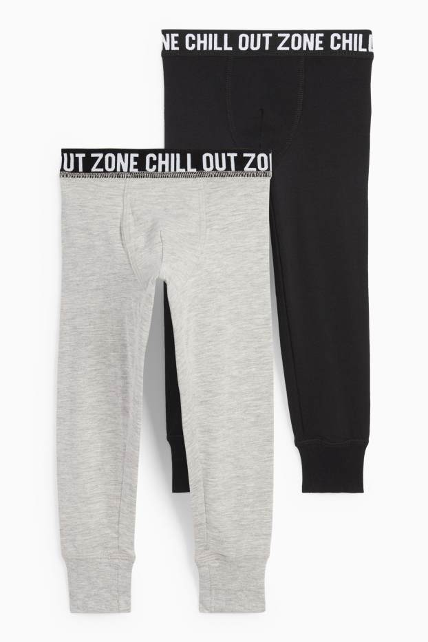 Nen - Paquet de 2 - pantalons llargs interiors tèrmics - gris clar jaspiat