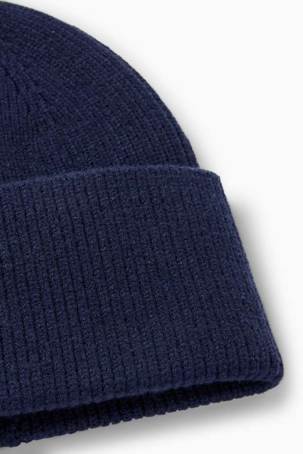 Dames - Muts - ribstof - donkerblauw