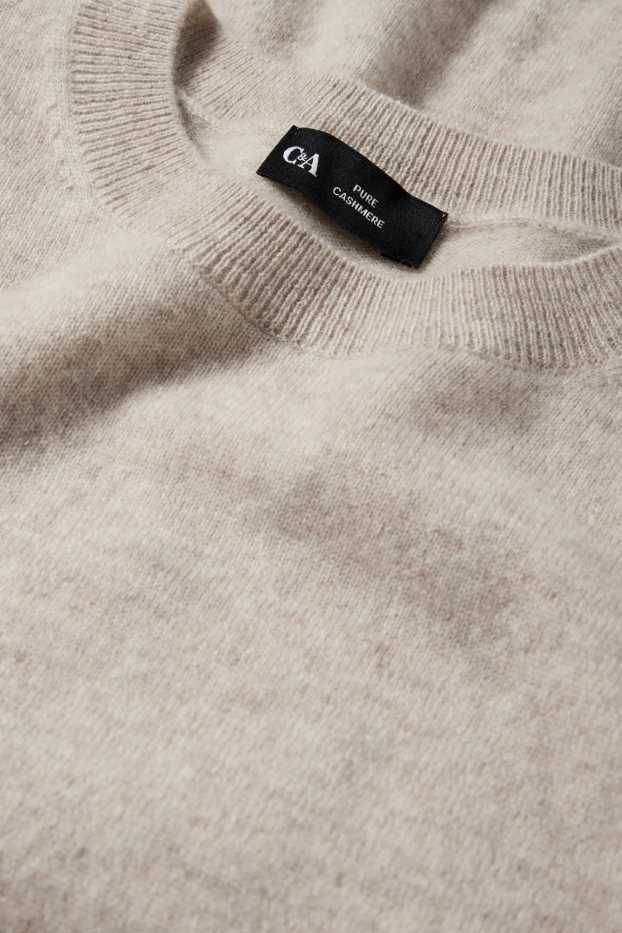 Damen - Kaschmir-Pullover - hellbeige