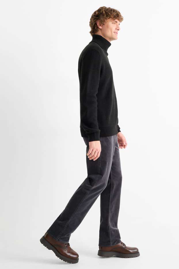 Herren - Cordhose - Regular Fit - dunkelgrau