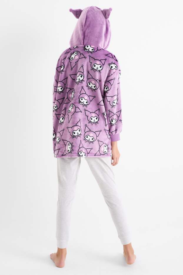 Niños: niñas - Kuromi - batamanta con capucha - violeta