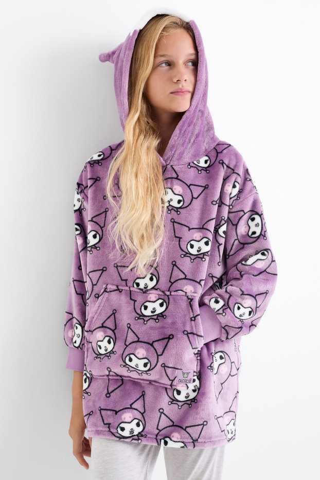 Niños: niñas - Kuromi - batamanta con capucha - violeta