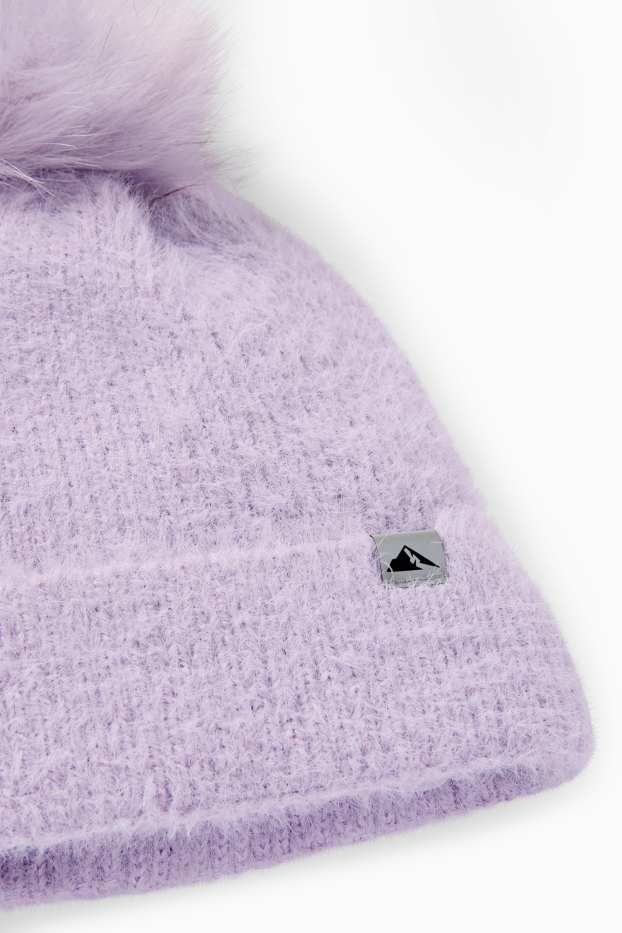 Kinder Mädchen - Ski-Bommelmütze - hellviolett